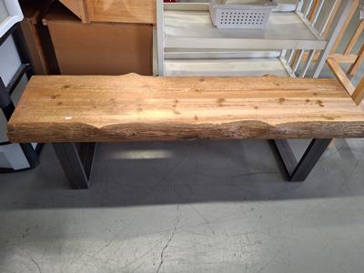 Live-Edge Wood Bench